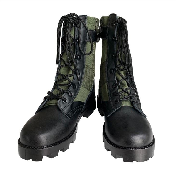 Military Boots Leather With Rubber Sole Combat Boots